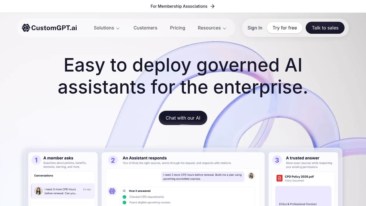 CustomGPT.ai Produktvorschau 1