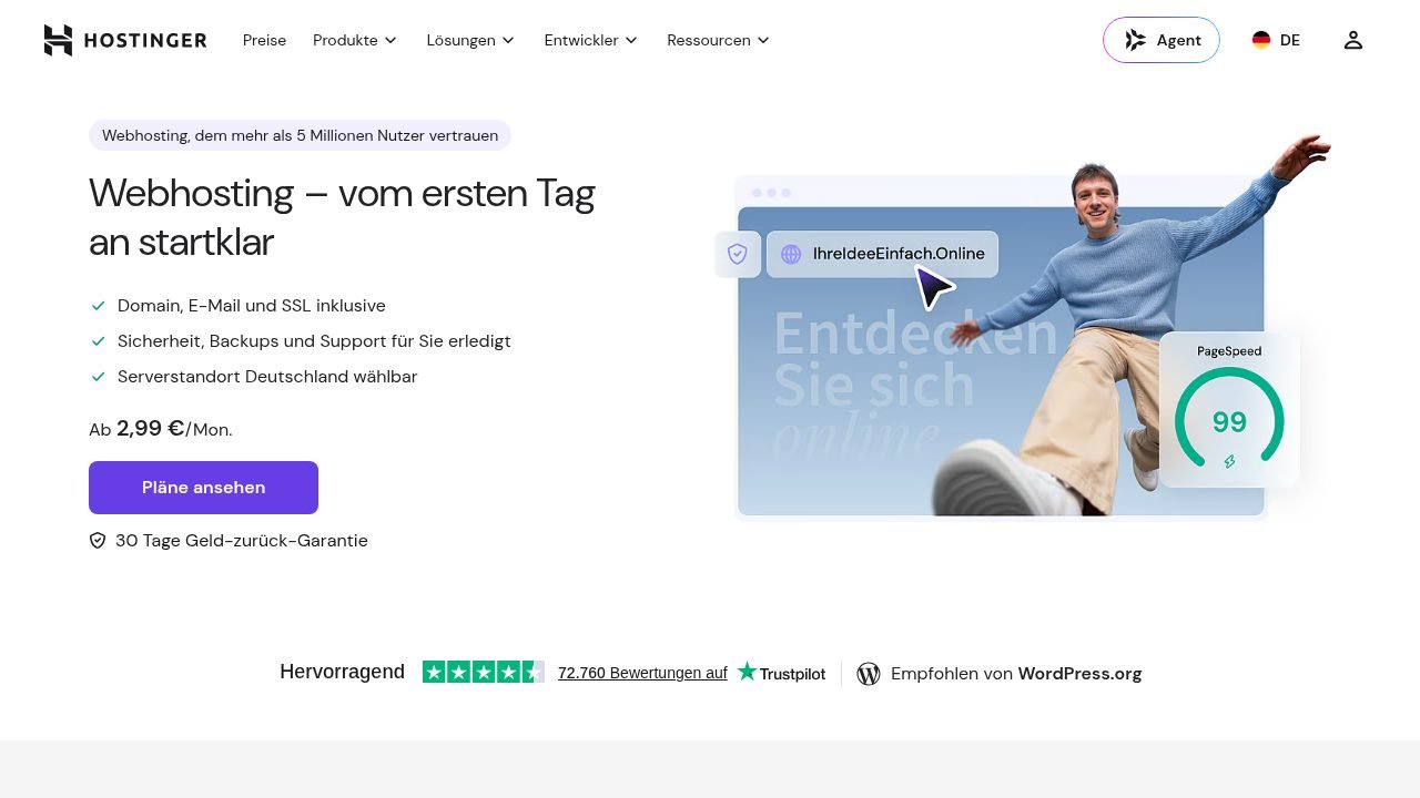 Hostinger Produktvorschau 2