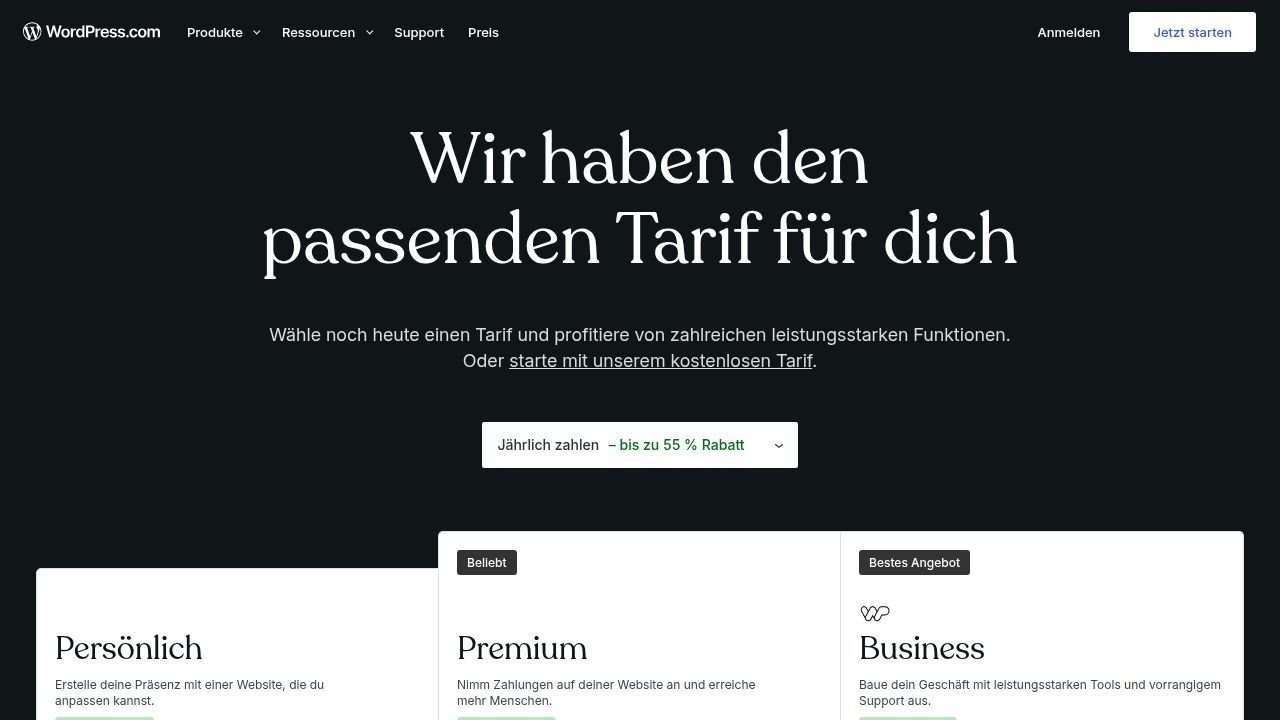 WordPress.com Produktvorschau 2